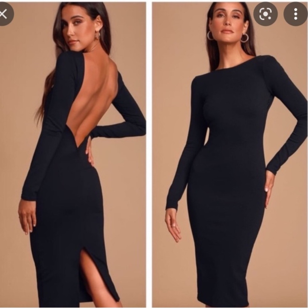 Lulu’s Black VaVaVoom Backless Dress